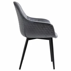 Armstuhl, BxH: 63 x 81,5 cm, Samt (100% Polyester)/Metall