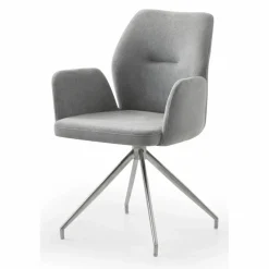 Armstuhl, mit 180° Drehfunktion, BxH: 60 x 89 cm, Strukturstoff/Edelstahl