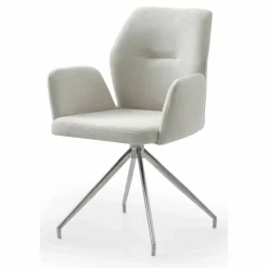 Armstuhl, mit 180° Drehfunktion, BxH: 60 x 89 cm, Strukturstoff/Edelstahl