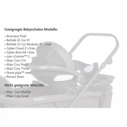Babyschalen-Adapter, BxHxL: 6 x 11 x 11 cm, schwarz