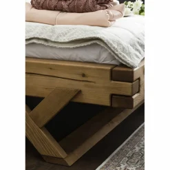 Balkenbett, Fichtenholz, Vintage-Finish, Y-Beine