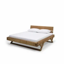 Balkenbett, Fichtenholz, Vintage-Finish, Y-Beine
