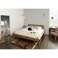Balkenbett, Fichtenholz, Vintage-Finish, Y-Beine