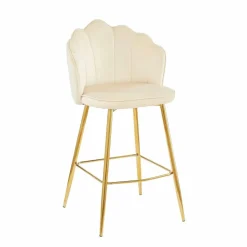 Barhocker, Höhe: 100 cm, beige/goldfarben, 2 stk