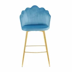 Barhocker, Höhe: 100 cm, blau/goldfarben, 2 stk