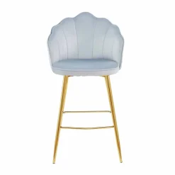 Barhocker, Höhe: 100 cm, hellgrau/goldfarben, 2 stk