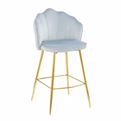 Barhocker, Höhe: 100 cm, hellgrau/goldfarben, 2 stk