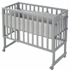 Beistellbett, (BxL): 49,5 cm x 90 cm, Holz, taupe