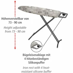Bügeltisch, BxL: 38 x 120 cm, schwarz