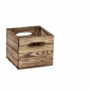 Box, BxHxL: 32,5 x 38 x 33 cm, braun-geflammt