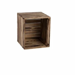 Box, BxHxL: 32,5 x 38 x 33 cm, braun-geflammt