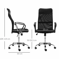 Bürostuhl, BxH: 67 x 102 cm, höhenverstellbar, Gestell aus Stahl
