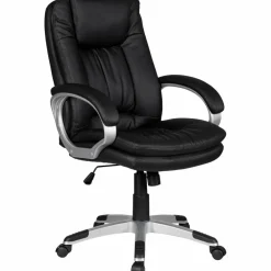 Bürostuhl, Höhe: 104 cm, schwarz/silberfarben
