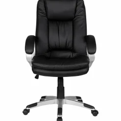 Bürostuhl, Höhe: 104 cm, schwarz/silberfarben