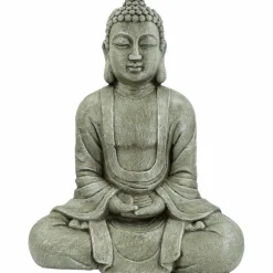 Buddha, BxH: 34 x 80 cm, Magnesia, grau/braun