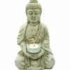 Buddha, BxH: 12,5 x 24,2 cm, Terrakotta, beige