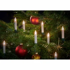 Christbaumkerzen Lumix Superlight Flame mini, Elfenbein, 12er