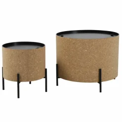 Couchtisch, natur/schwarz, BxT: 63 x 63 cm