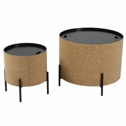 Couchtisch, natur/schwarz, BxT: 63 x 63 cm