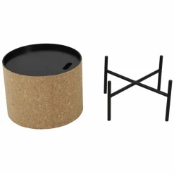 Couchtisch, natur/schwarz, BxT: 63 x 63 cm