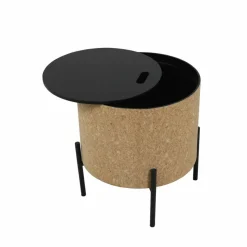 Couchtisch, natur/schwarz, BxT: 63 x 63 cm