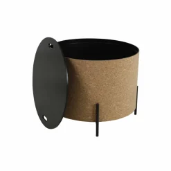 Couchtisch, natur/schwarz, BxT: 63 x 63 cm