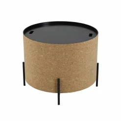 Couchtisch, natur/schwarz, BxT: 63 x 63 cm