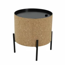 Couchtisch, natur/schwarz, BxT: 63 x 63 cm