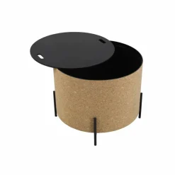 Couchtisch, natur/schwarz, BxT: 63 x 63 cm