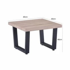 Couchtisch, natur/schwarz, Mitteldichte Faserplatte (MDF)/Metall