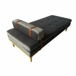 Daybed, Samt, mit Kopf- und Nackenstütze