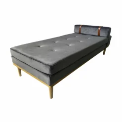 Daybed, Samt, mit Kopf- und Nackenstütze