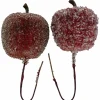 Deko-Apfel-Pick, Kunststoff, burgundrot