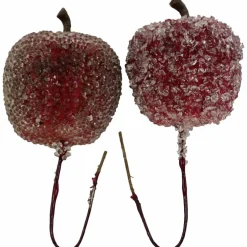 Deko-Apfel-Pick, Kunststoff, burgundrot