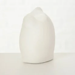 Dekoaufsteller »Eule«, BxH: 6 x 9 cm, Dolomitgestein, weiß