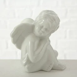 Dekofigur »ENGEL SITZEND«, BxH: 9 x 11 cm, Porzellan, weiß