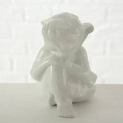 Dekofigur »ENGEL SITZEND«, BxH: 9 x 11 cm, Porzellan, weiß