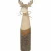 Deko-Figur Holz Rentier, L 6 x B 4,5 x H 19,3 cm, natur