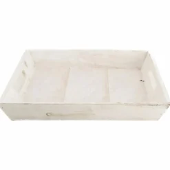 Deko-Figur Tablett, B 28 x L 28 x H 4,5 cm, weiss Holz