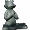 Deko-Frosch »Yoga«, BxH: 35,5 x 43 cm, Polyresin, graugrün/goldfarben