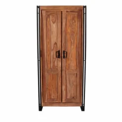 Dielenschrank »PANAMA«, (BxLxH): 80 x 45 x 180 cm, natur/antikschwarz