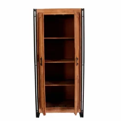 Dielenschrank »PANAMA«, (BxLxH): 80 x 45 x 180 cm, natur/antikschwarz