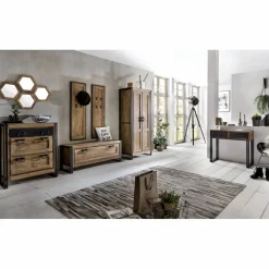 Dielenschrank »PANAMA«, (BxLxH): 80 x 45 x 180 cm, natur/antikschwarz