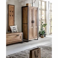 Dielenschrank »PANAMA«, (BxLxH): 80 x 45 x 180 cm, natur/antikschwarz