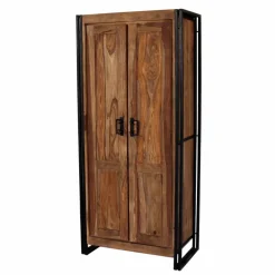 Dielenschrank »PANAMA«, (BxLxH): 80 x 45 x 180 cm, natur/antikschwarz