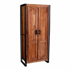 Dielenschrank »PANAMA«, (BxLxH): 80 x 45 x 180 cm, natur/antikschwarz