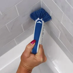 Eckenbürste, Kunststoff/Gummi/Nylon, weiß/blau