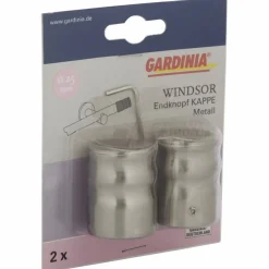 Endknopf, Windsor, Kappe, 25 mm, 2 Stück, Silber