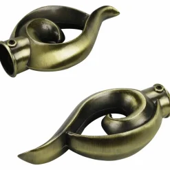 Endstück Bessie, Blues, Geschwungen, 20 mm, Bronze