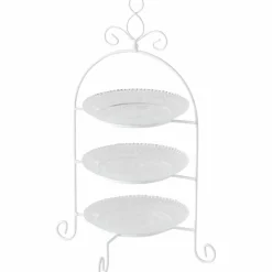 Etagere, Eisen/Glas, weiß